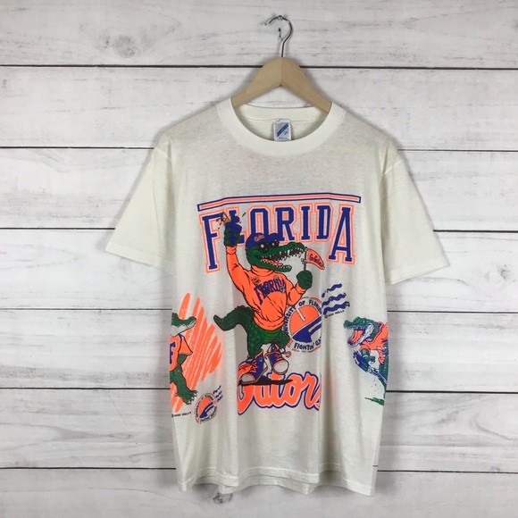 Vintage 1992 UF Florida Gators All Over Print T-Shirt - Picture 1 of 7